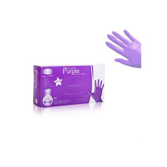 Roial Manusi Nitril Purple 100pcs - L Powder Free poza