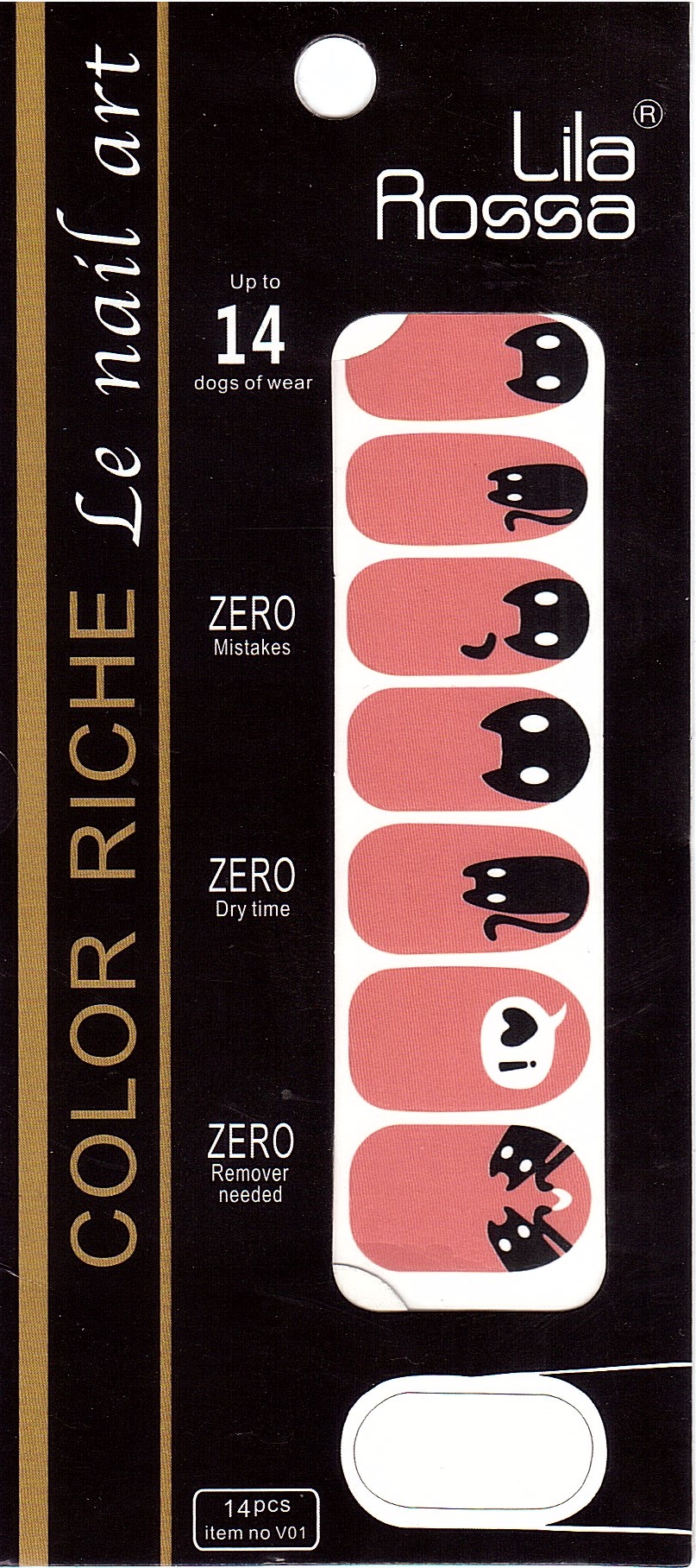 Sticker pentru unghii nail art, Lila Rossa, 14 in 1, nr 18