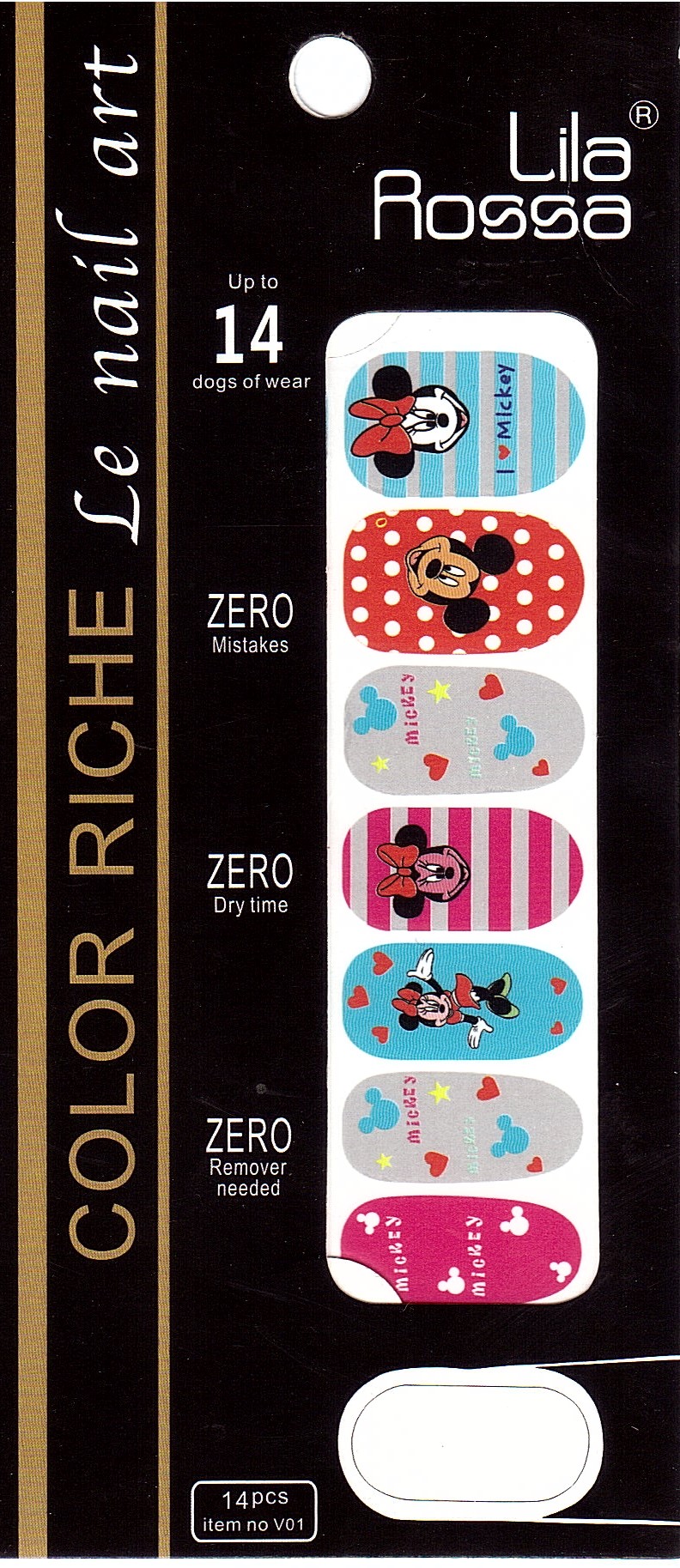 Sticker pentru unghii nail art, Lila Rossa, 14 in 1, nr 19