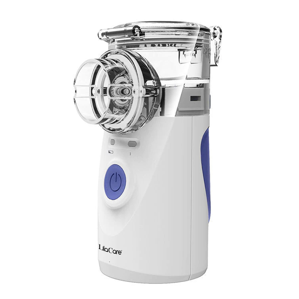 Aparat aerosoli Lila Care, nebulizator, portabil,  ultrasonic, baterii si adaptor priza, tehnologie Mesh, accesorii, trusa depozitare, super silentios, alb, [2],https:lilarossa.ro