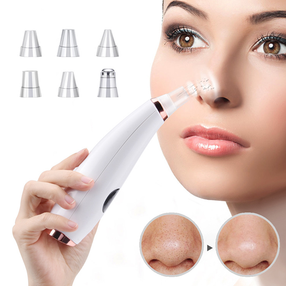 Aspirator facial Lila Care, ingrijire ten, indepartarea punctelor negre, minimizarea porilor, putere de aspirare mare, 6 capete inlocuibile, 7 nivele de rezistenta, portabil, alb, [7],https:lilarossa.ro