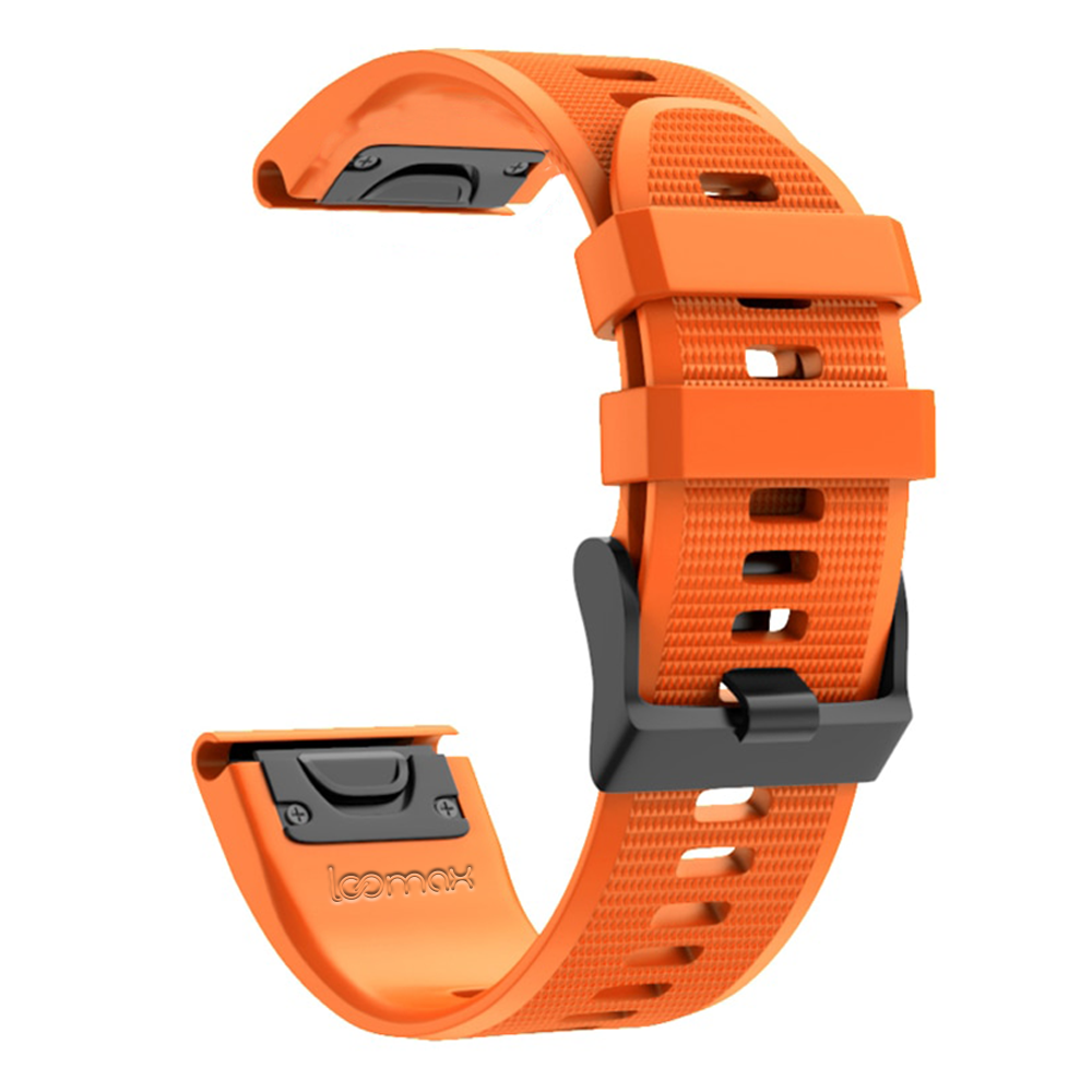 Bratara smartwatch Loomax, compatibila ceas Garmin, 22 mm, din silicon, orange



