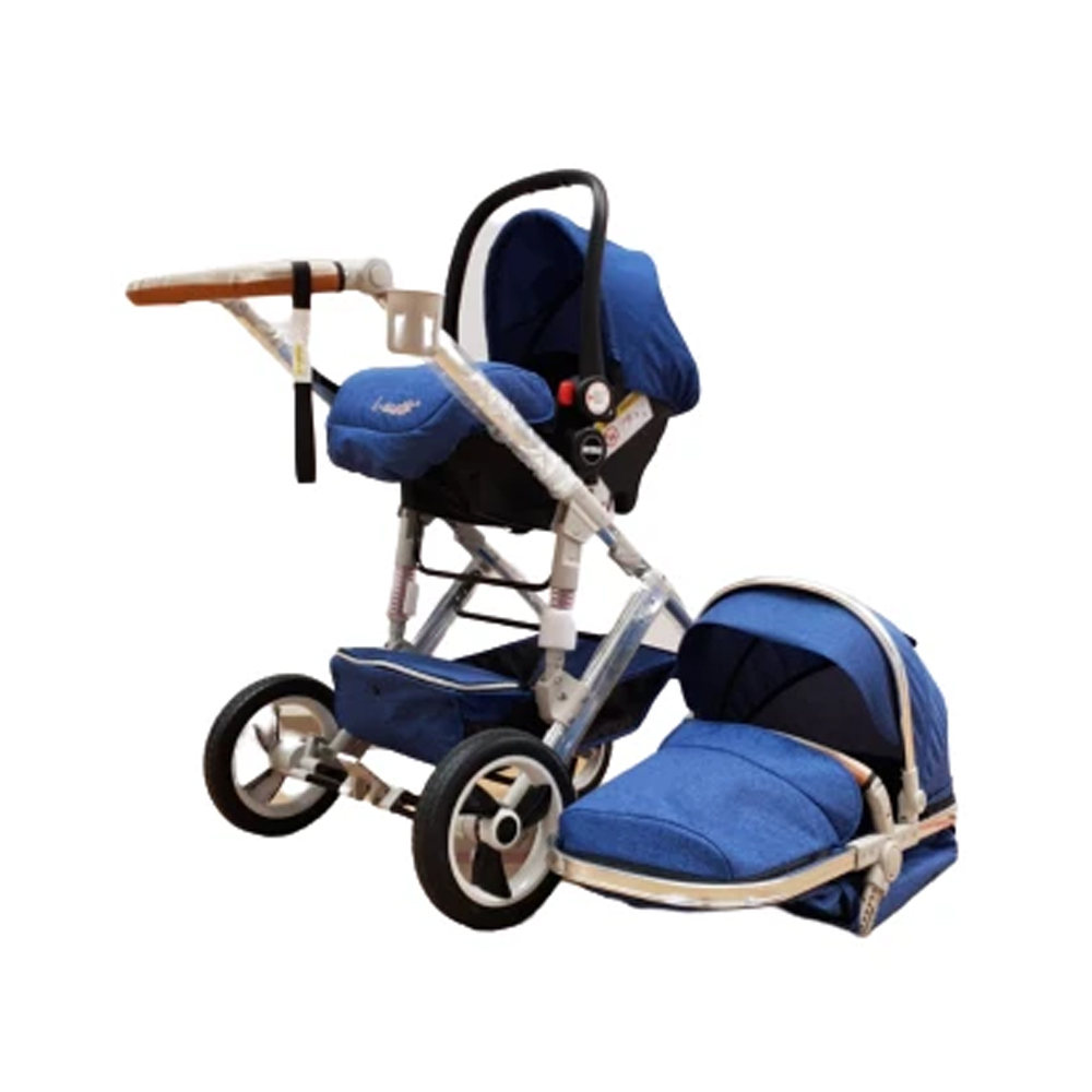Carucior 3 in 1, Karemi, reversibil cu suspensii, compact Albastru, [3],https:lilarossa.ro
