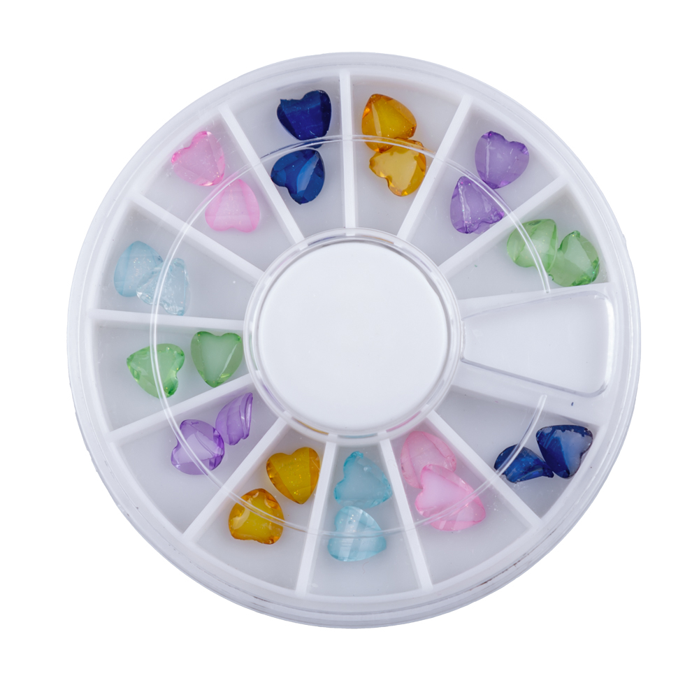 Carusel decoratiuni unghii, model inima, multicolore, [2],https:lilarossa.ro
