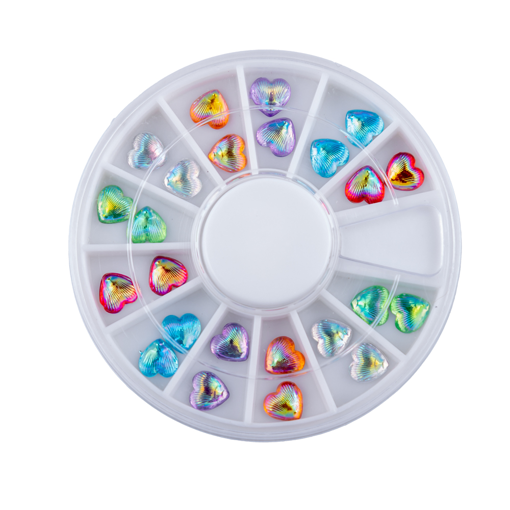 Carusel decoratiuni unghii, inimi, multicolore, [4],https:lilarossa.ro