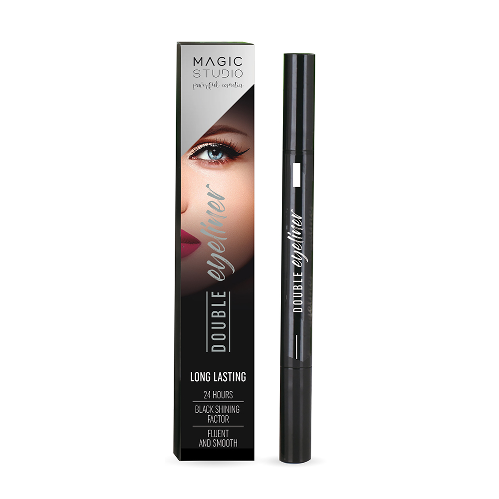 Creion de ochi 2 in 1, Eyeliner cu 2 capete Magic Studio Double Eyeliner