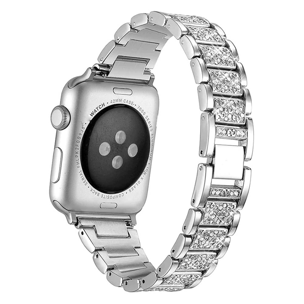 Curea metalica pentru Apple Watch Loomax, bratara compatibila cu Apple Watch 6/5/4/3/2/1, 42 / 44 mm silver, 33-3324