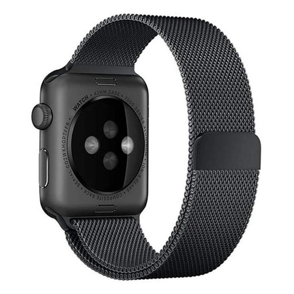 Curea metalica pentru Apple Watch Loomax, bratara compatibila cu Apple Watch, 38 / 40 mm negru