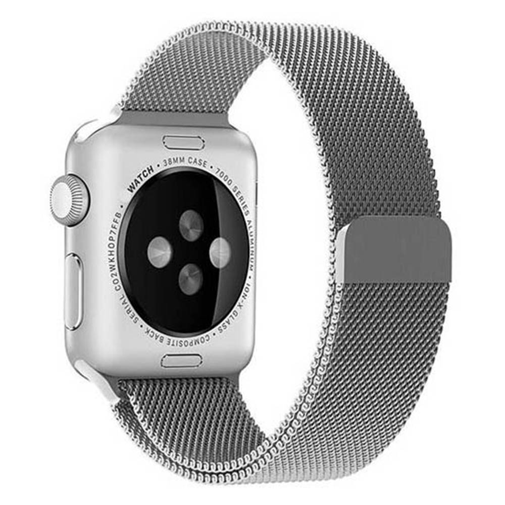 Curea metalica pentru Apple Watch Loomax, bratara compatibila cu Apple Watch, 38 / 40 mm, Silver