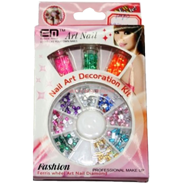Set decor carusel strasuri si 3 sticlute paiete, Lila Rossa