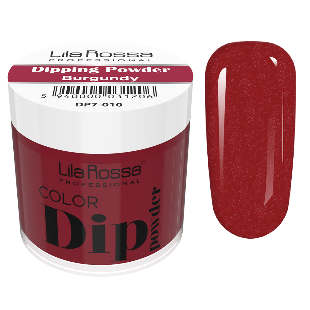 Dipping powder color, Lila Rossa, 7 g, 010 burgundy 010 imagine noua 2022