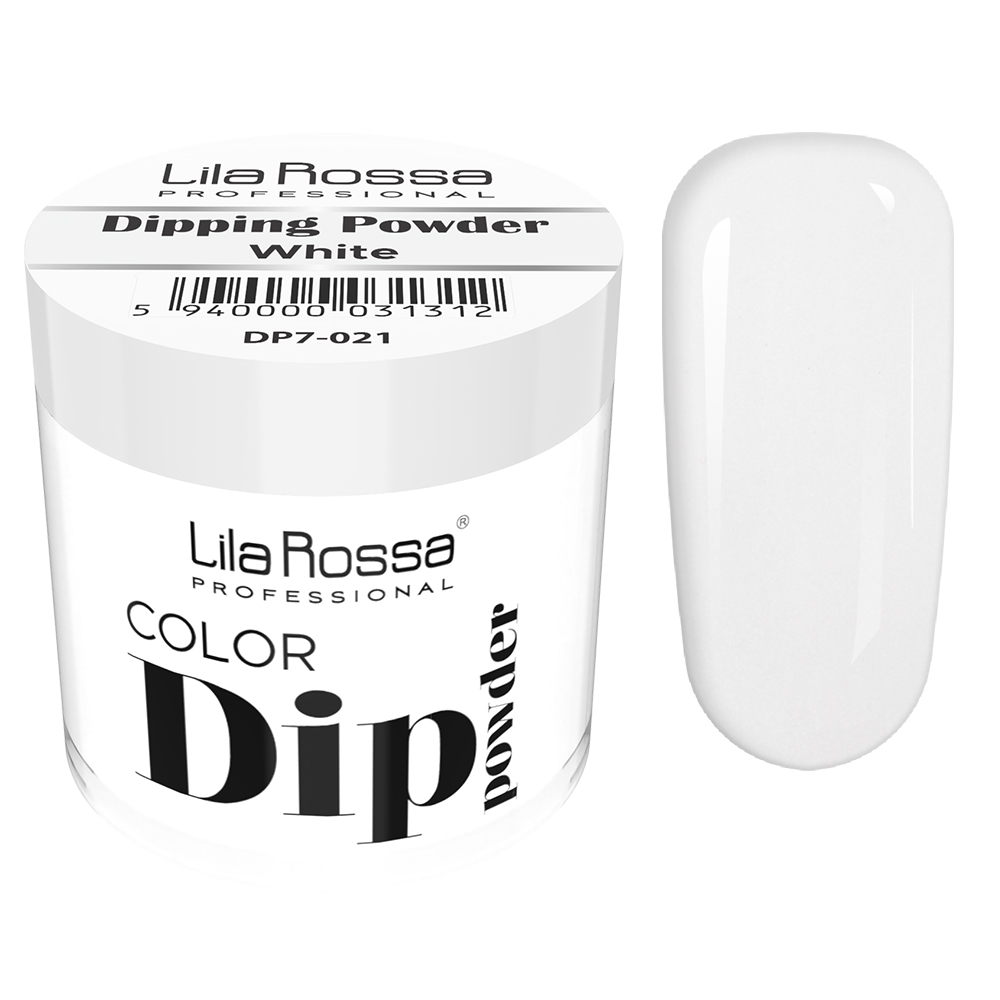 Dipping powder color, Lila Rossa, 7 g, 021 White 021 imagine noua 2022