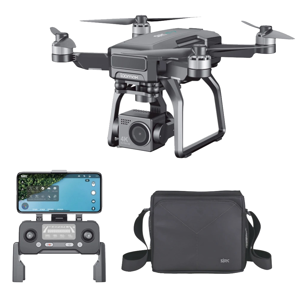 Drona Loomax, Camera Ultra HD 4K PRO, Gimbal Electronic Cu 3-Axe, Zbor 25 Min, 3 Km, GPS, Rezistenta la vant, Pliabila, Geanta de transport