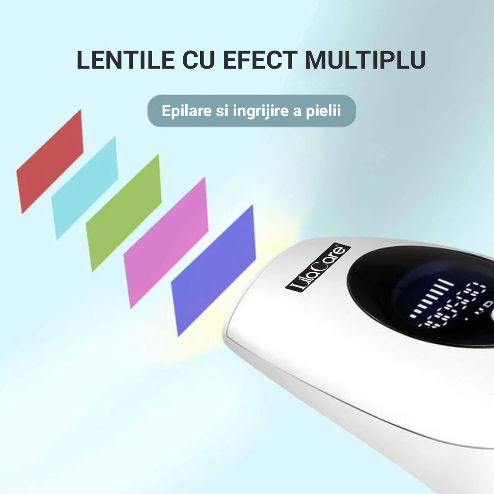 Epilator IPL Lila Care cu maner, epilare definitiva, 900.000 pulsatii, cu display LCD, 8 trepte de putere, roz, [3],https:lilarossa.ro