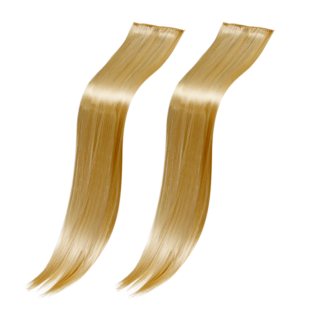 Set extensii clip-on Lila Rossa, 2 buc, 60 cm, cu 2 clipsuri, blond inchis blond imagine noua 2022