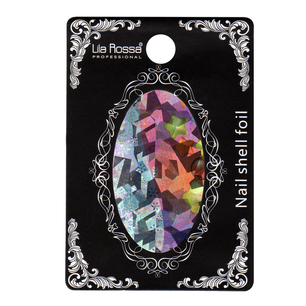 Folie decor unghii, Lila Rossa, cu adeziv, holografica, 126, [2],https:lilarossa.ro