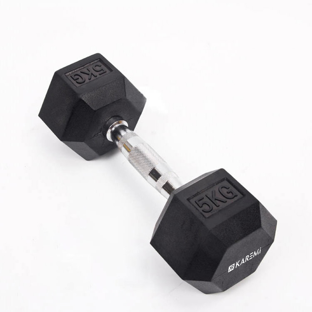 Gantera dumbbell Karemi, hexagon, 5 kg