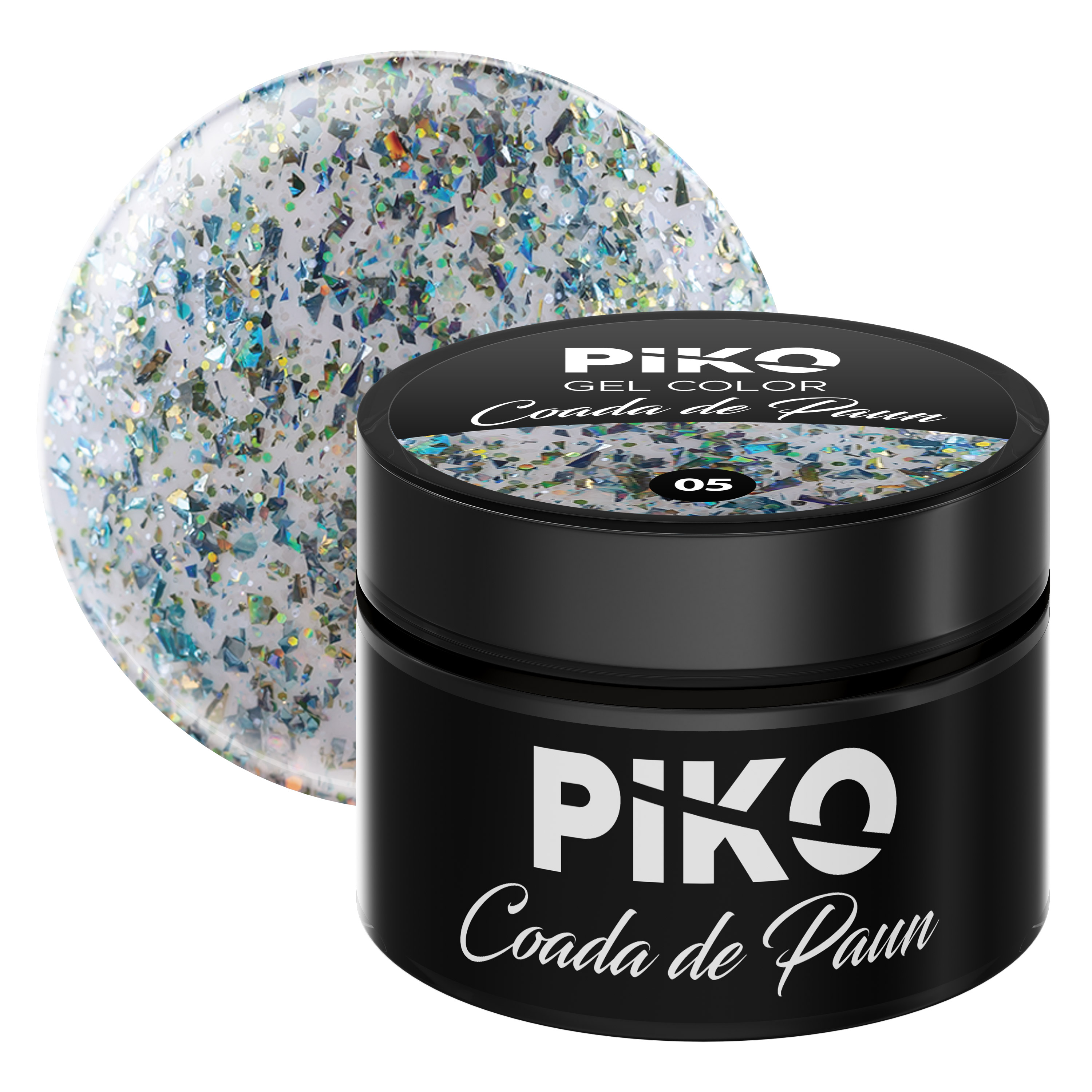 Gel UV color Piko, Coada de paun, 5g, model 05