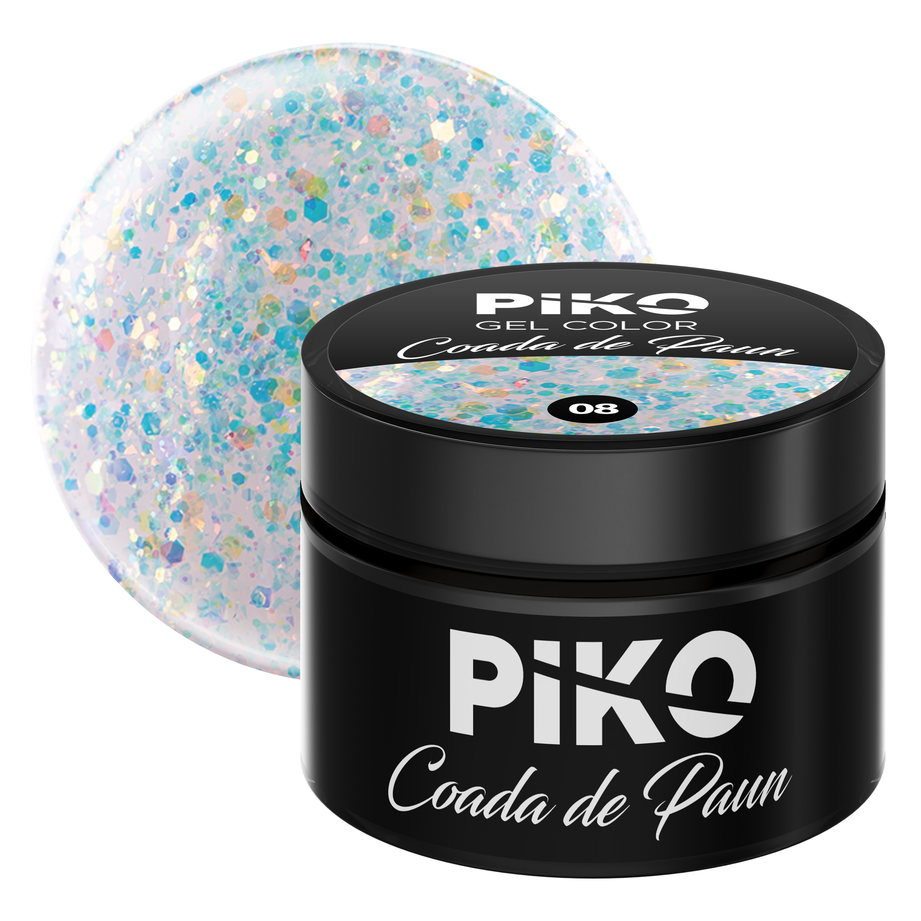 Gel UV color Piko, Coada de paun, 5g, model 08 lila-rossa.ro imagine noua 2022