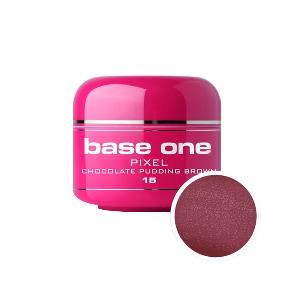 Gel UV color Base One, 5 g, Pixel, chocolate pudding brown 15 Base One imagine noua 2022