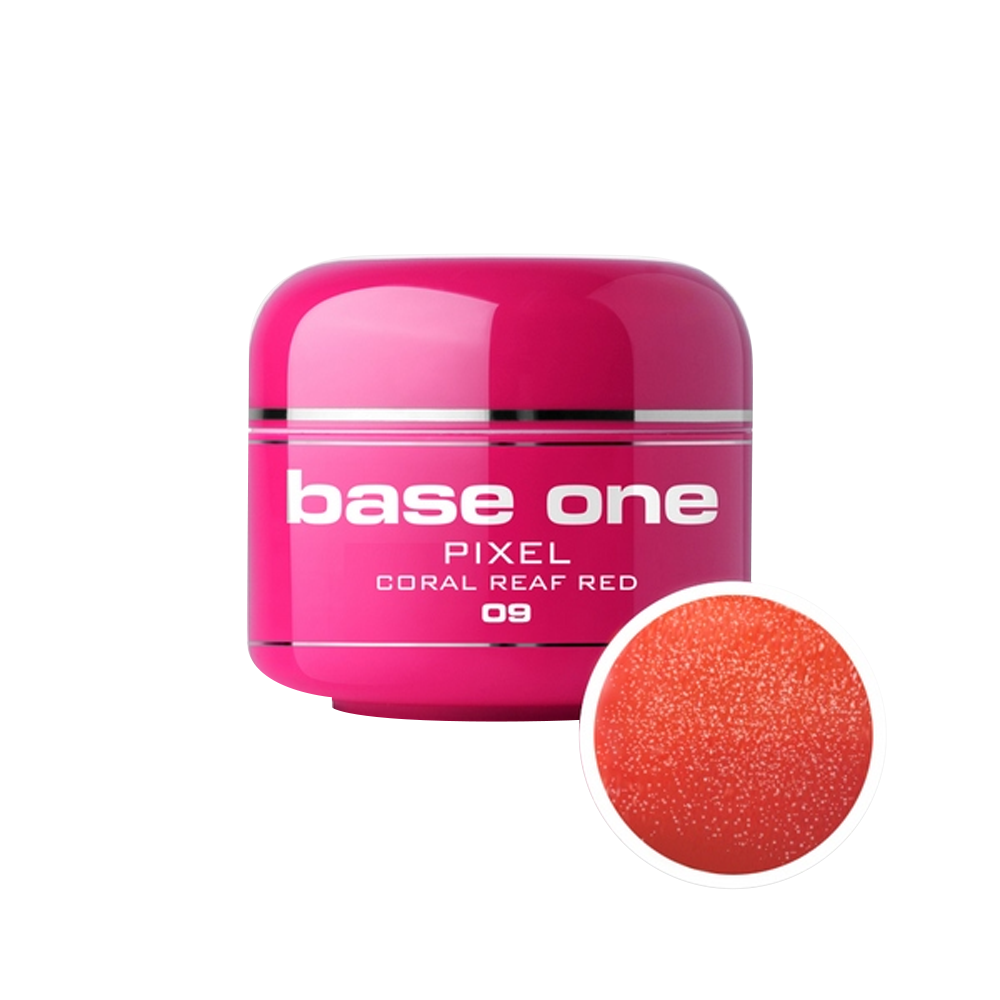 Gel UV color Base One, 5 g, Pixel, coral reaf red 09 Base One imagine noua 2022