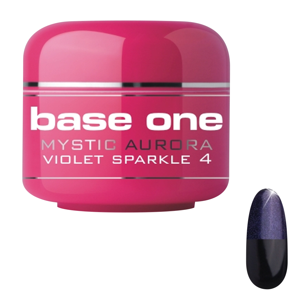 Gel UV color Base One, Mystic Aurora, violet sparkle 04, 5 g Base One imagine noua 2022