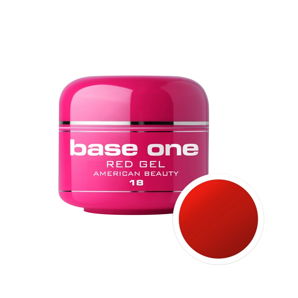 Gel UV color Base One, Red, american beauty 18, 5 g Base One imagine noua 2022