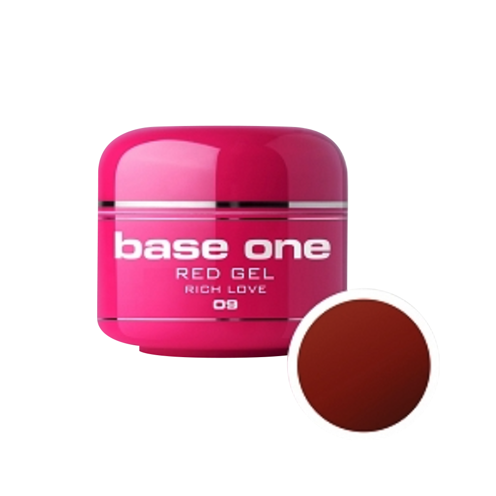 Gel UV color Base One, Red, rich love 09, 5 g Base One imagine noua 2022