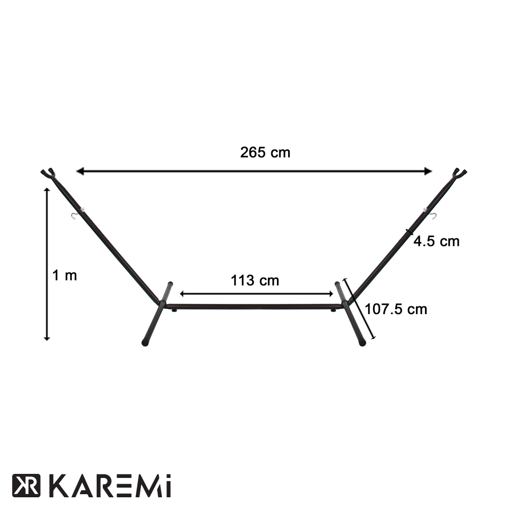 Hamac Karemi, pentru doua persoane, cu suport metalic si geanta de transport, multicolor, [8],https:lilarossa.ro