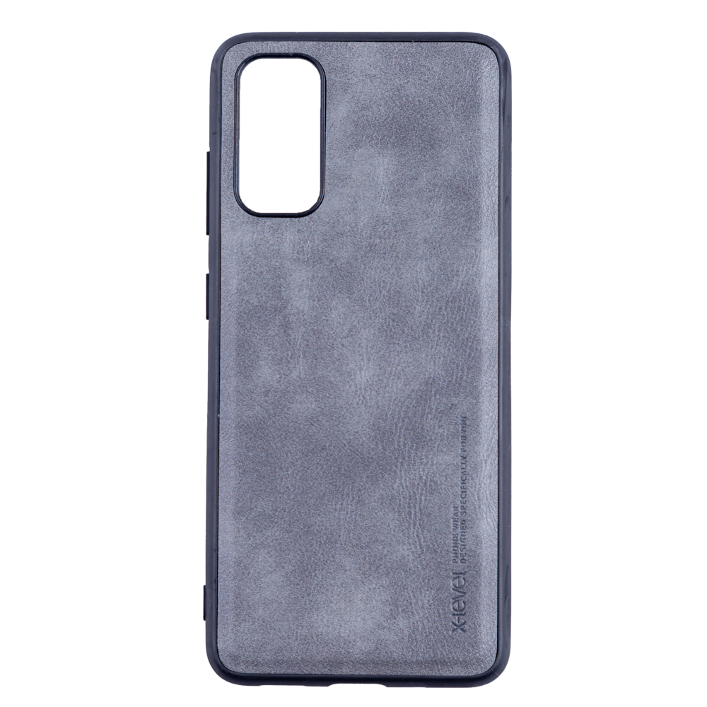 Husa Loomax de protectie pentru Samsung S20 Plus, anti-soc, din piele ecologica, subtire, gri carbune