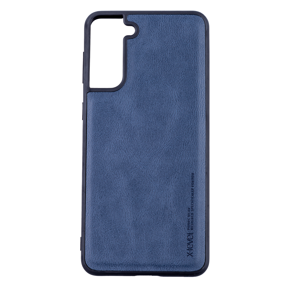 Husa Loomax de protectie Samsung S21, anti-soc, din piele ecologica, subtire, albastru