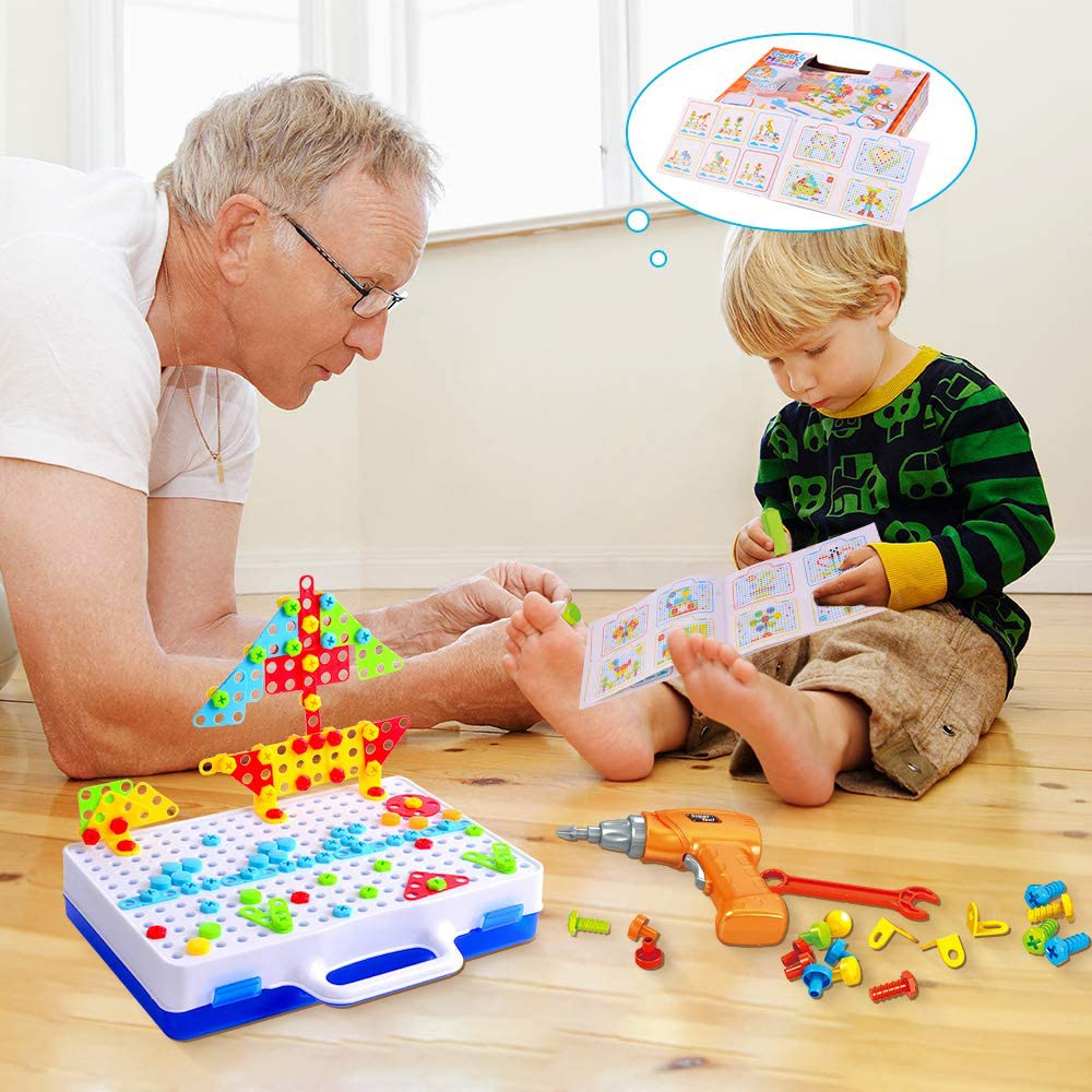Jucarie educativa si interactiva, set bormasina Karemi, cu 237 piese, set complet constructie, multicolor, [6],https:lilarossa.ro
