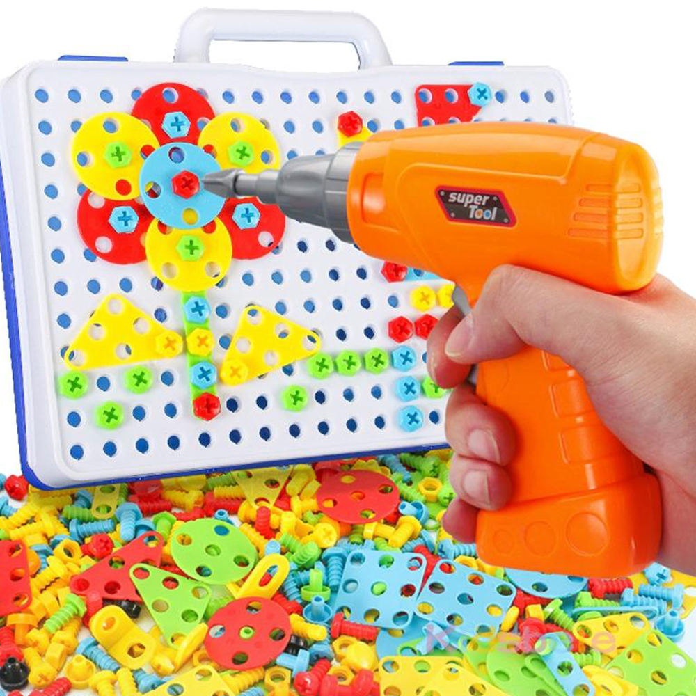 Jucarie educativa si interactiva, set bormasina Karemi, cu 237 piese, set complet constructie, multicolor, [7],https:lilarossa.ro