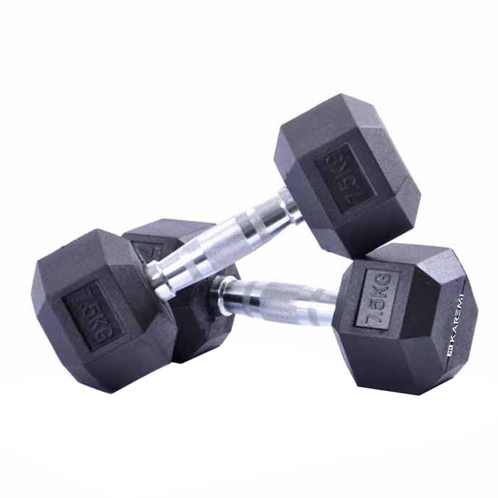 Set gantere dumbbell Karemi, hexagon, 2 x 7.5 kg