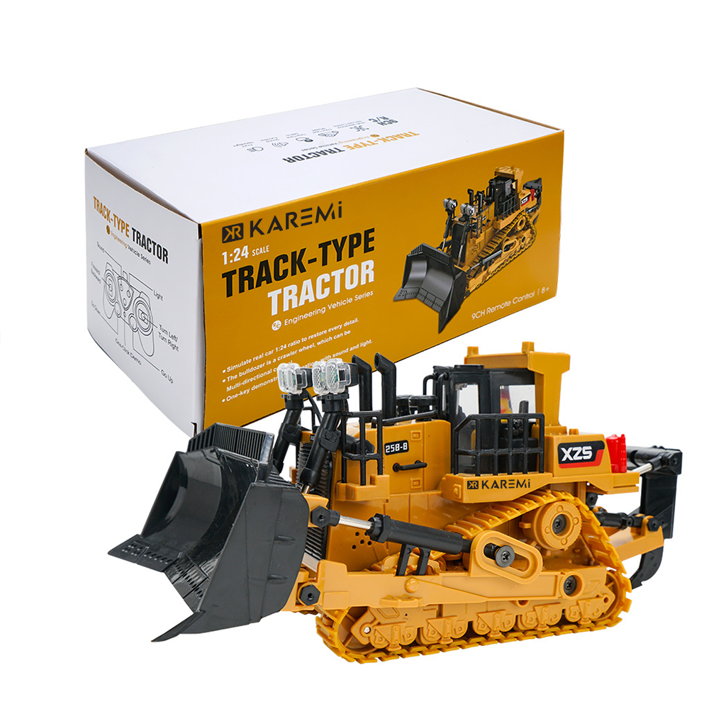 Excavator realist cu telecomanda, Karemi, 1:24, cupa din aliaj, cablu USB, galben, 011, [4],https:lilarossa.ro