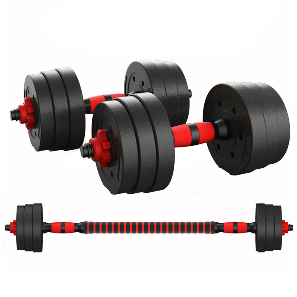 Set gantere si haltere, Karemi, rosu si negru, 30 kg