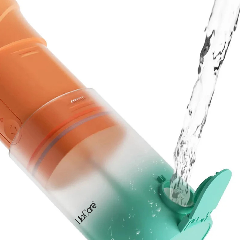 Irigator bucal profesional, dus bucal, Lila Care, Ultra-Portabil, 4 Capete Curatare, rezervor 200 ml, orange, [2],https:lilarossa.ro