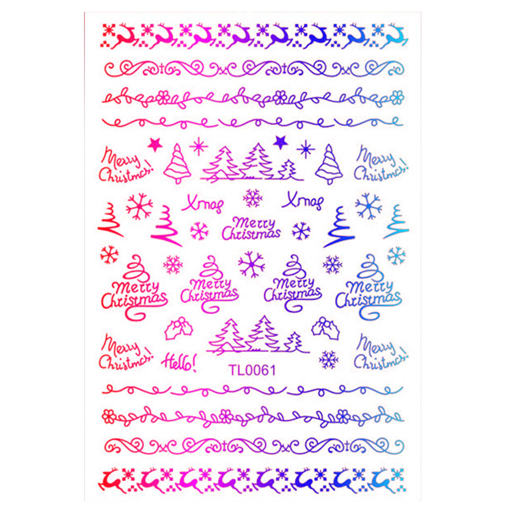 Sticker nail art Lila Rossa, pentru Craciun, Revelion si iarna, 14.5 x 9.1 cm, tl0061