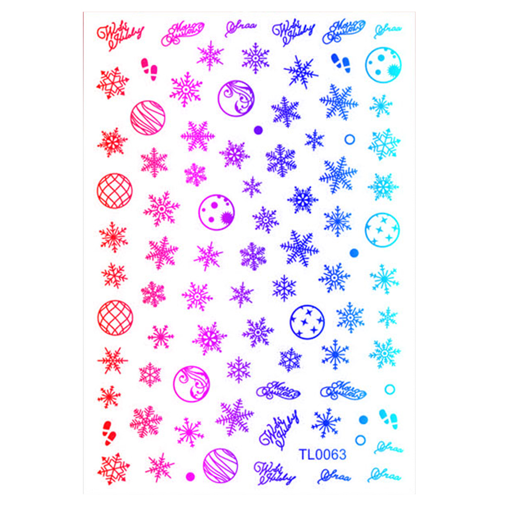 Sticker nail art Lila Rossa, pentru Craciun, Revelion si iarna, 14.5 x 9.1 cm, tl0063