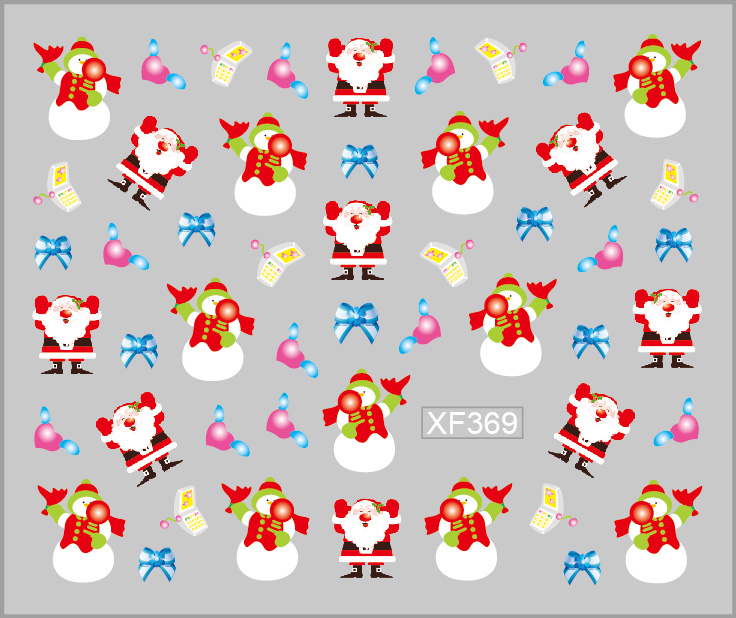 Sticker nail art Lila Rossa, pentru Craciun, Revelion si iarna, 7.2 x 10.5 cm, xf369