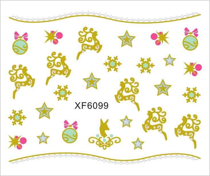 Sticker nail art Lila Rossa, pentru Craciun, Revelion si iarna, 7.2 x 10.5 cm, xf6099
