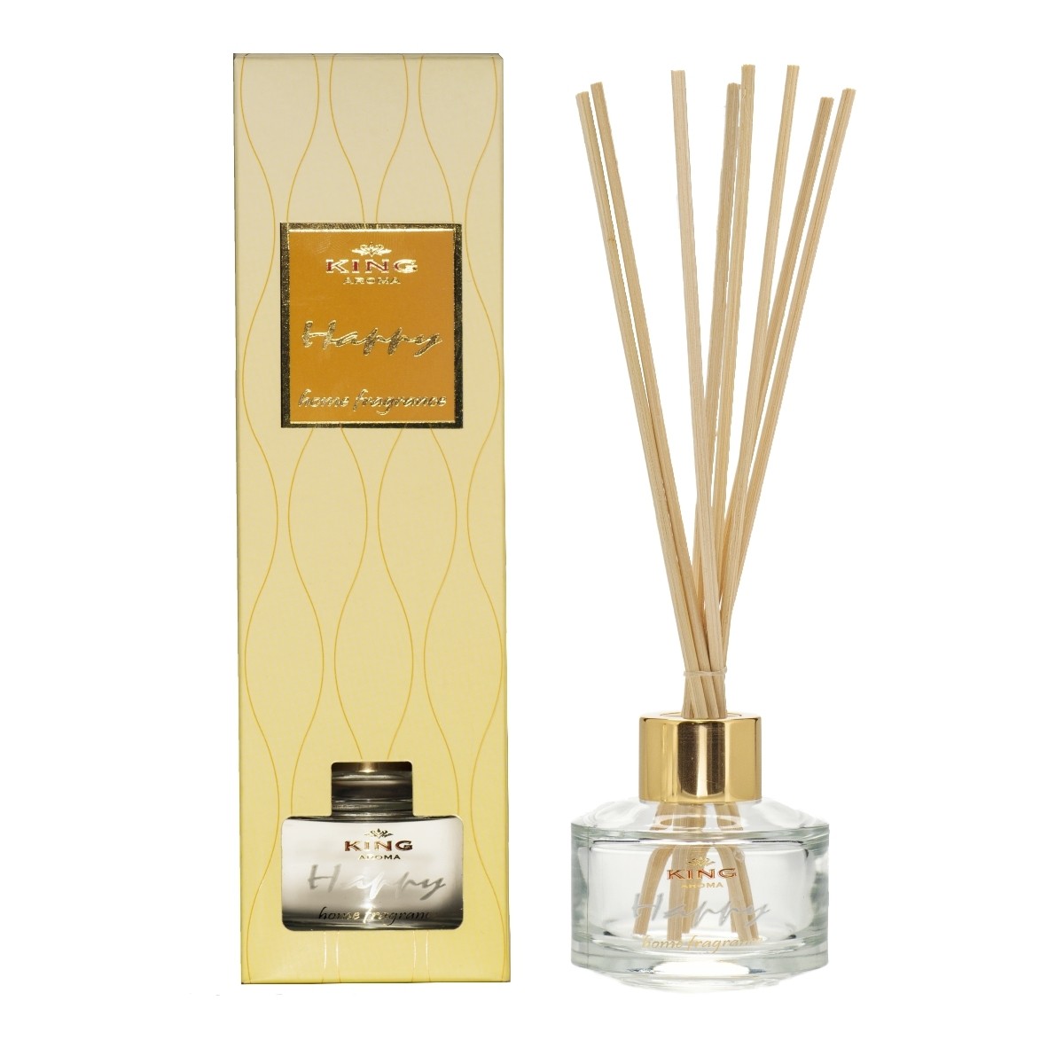 Odorizant cu betisoare de ratan, King Aroma, Happy, 50 ml, [2],https:lilarossa.ro