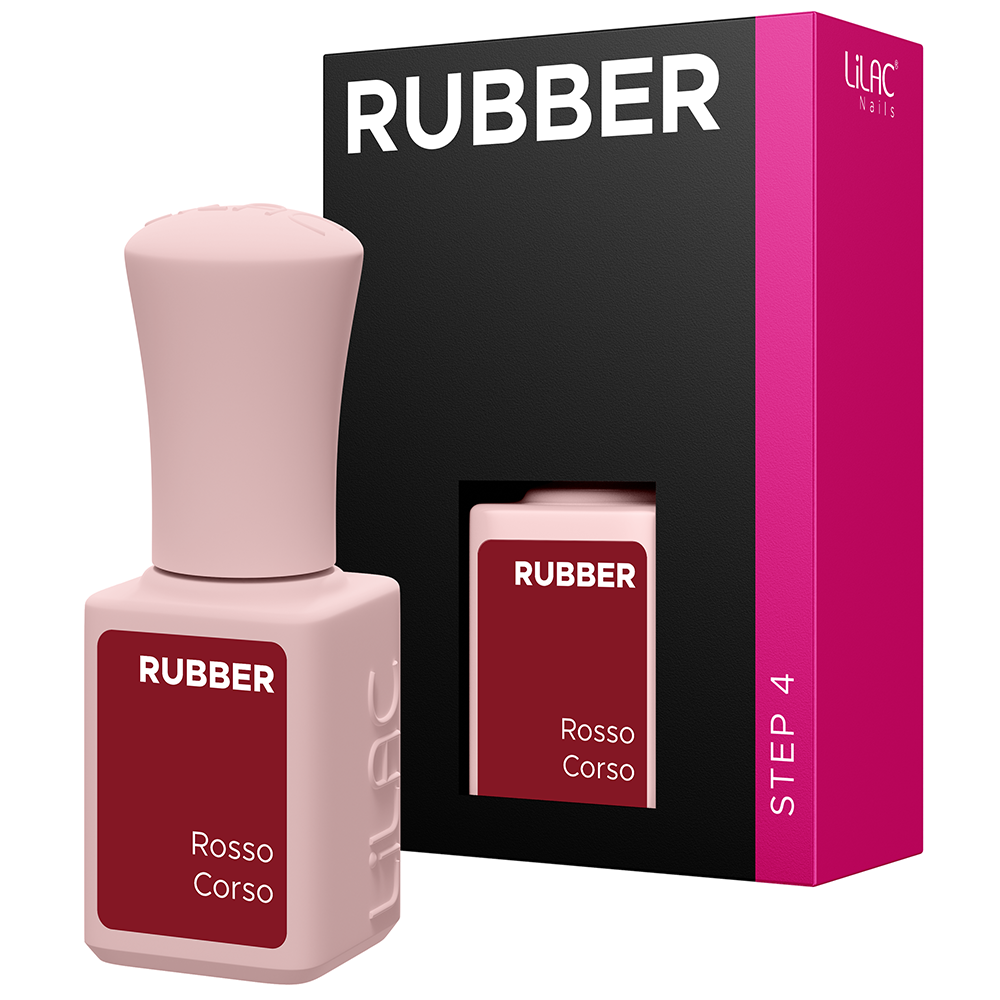 Oja semipermanenta Lilac Rubber Rosso Corso 6 g, [2],https:lilarossa.ro
