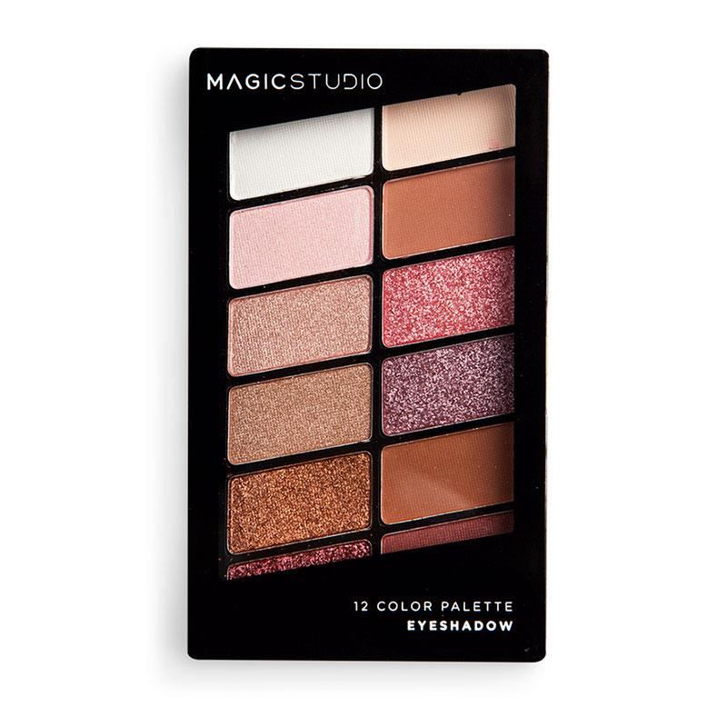Paleta fard Magic Studio Shaky Eyeshadow Palette, 12 culori, Nude Rose lila-rossa.ro imagine noua 2022