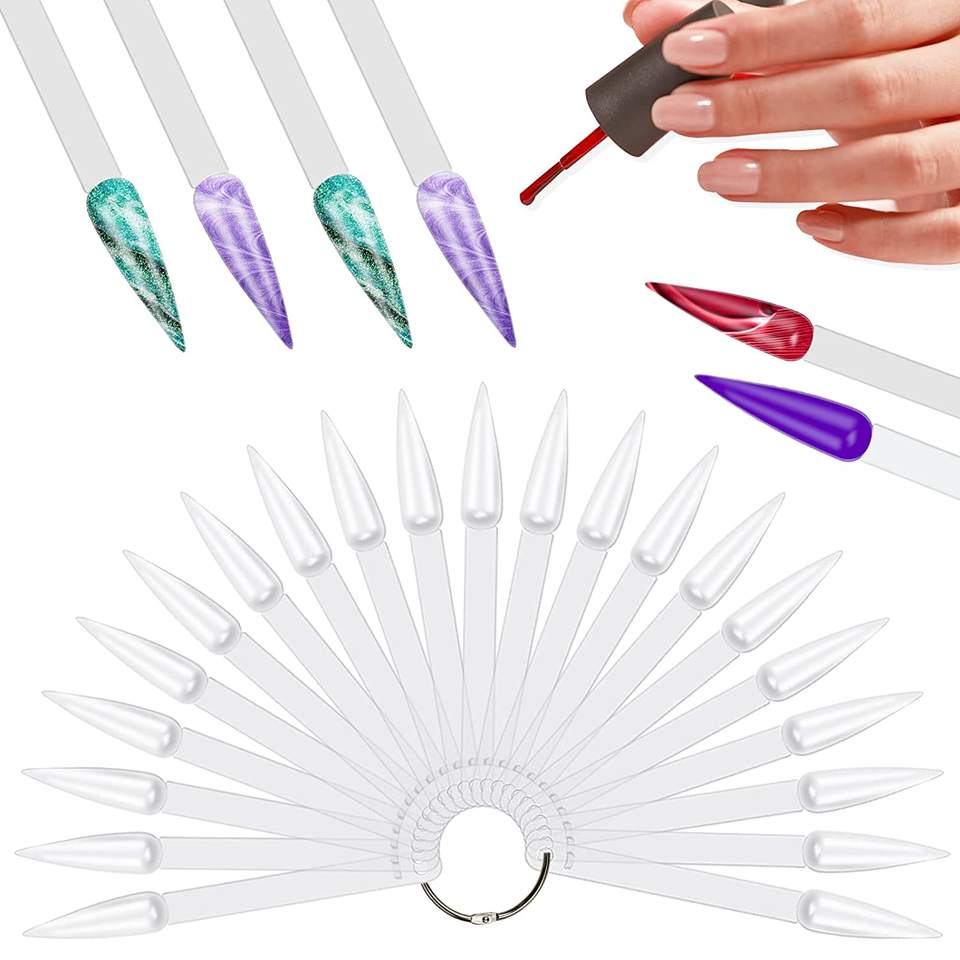 Paletar expunere culori, tipsuri unghii false 50 culori, nuanta Transparent, [2],https:lilarossa.ro