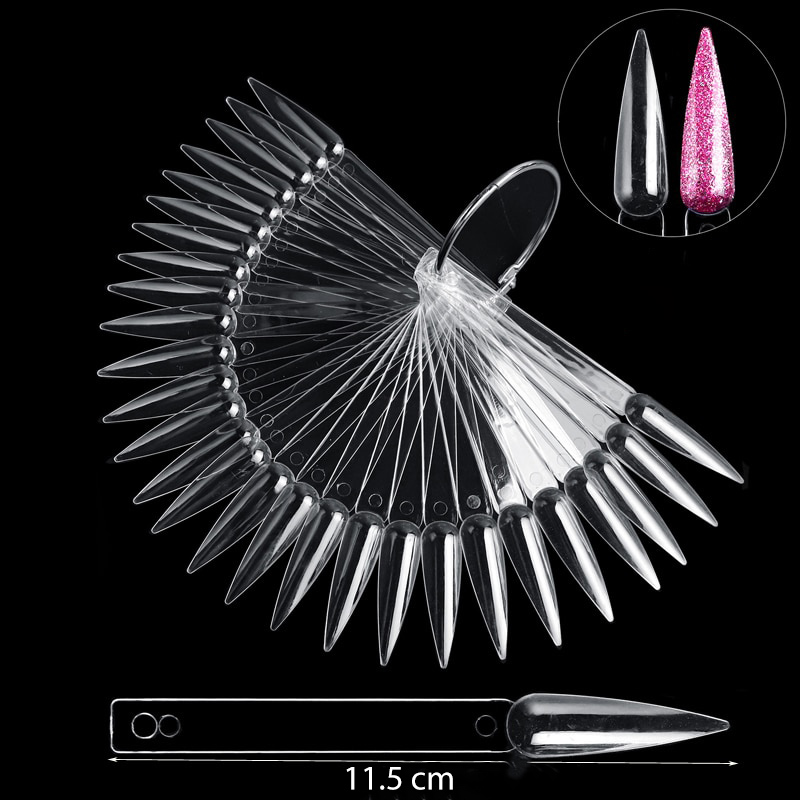 Paletar expunere culori, tipsuri unghii false 50 culori, nuanta Transparent, [3],https:lilarossa.ro