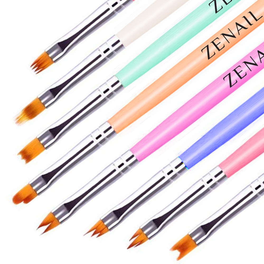 Set 8 pensule unghii Zenail multicolor lila-rossa.ro imagine noua 2022