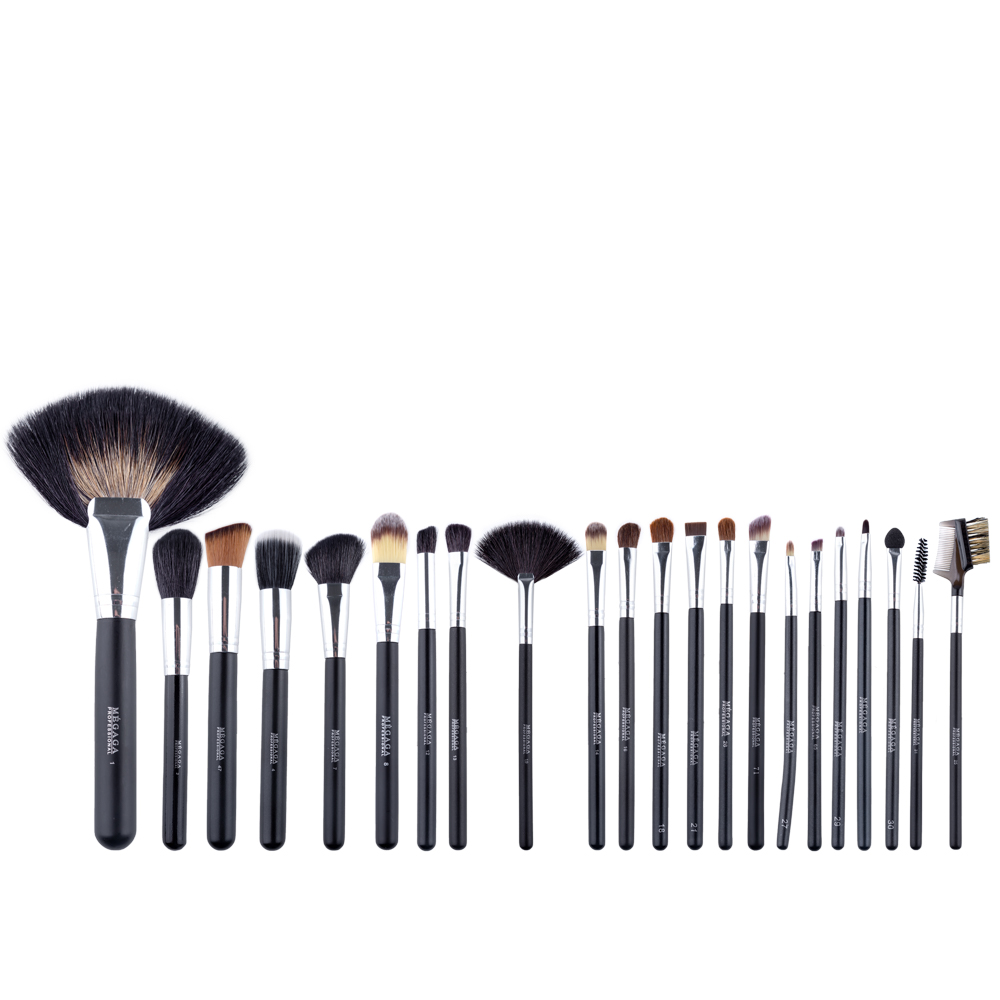 Set pensule makeup, Megaga, cu husa neagra, 22 buc buc imagine noua 2022