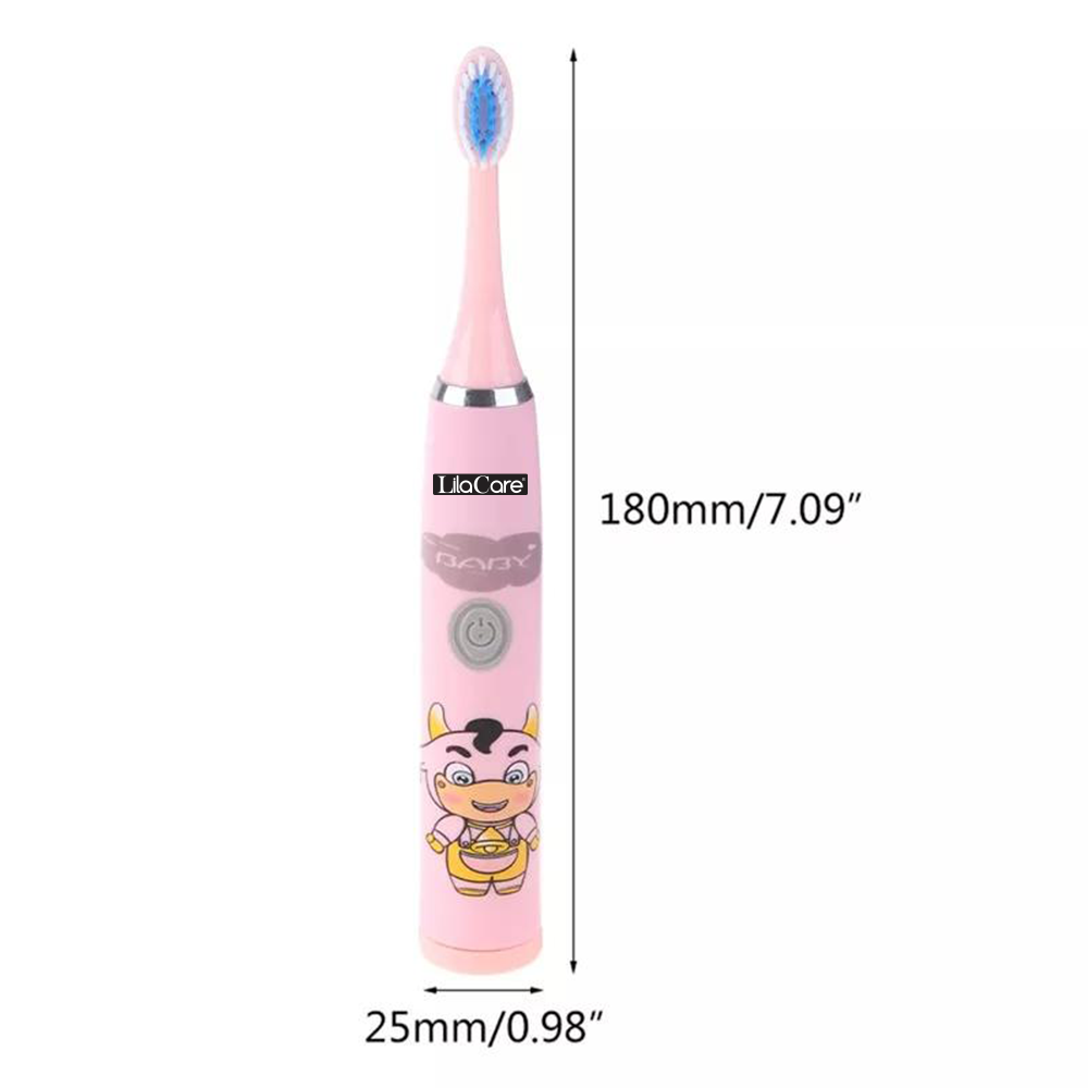 Periuta de dinti pentru copii, Lila Care, cu 5 capete, roz, [2],https:lilarossa.ro