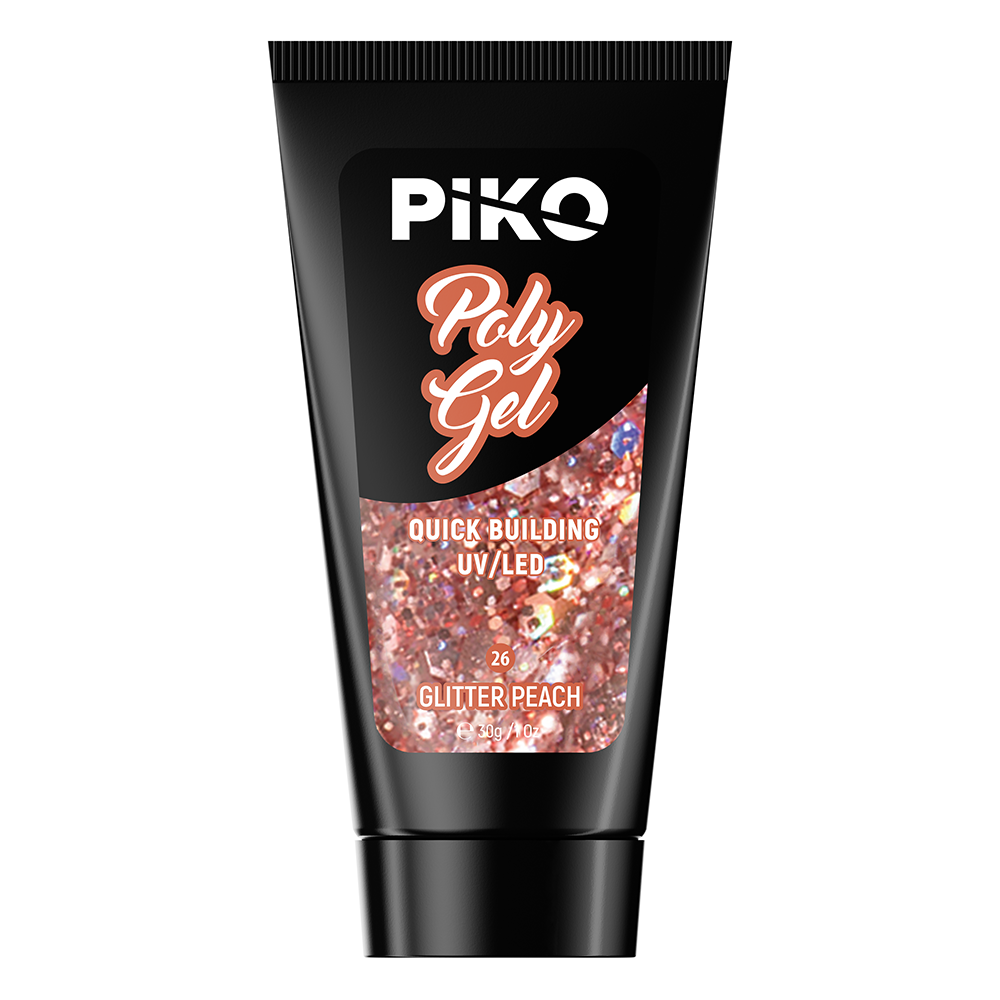Polygel color, Piko, 30 g,  26 Glitter Peach, [3],https:lilarossa.ro